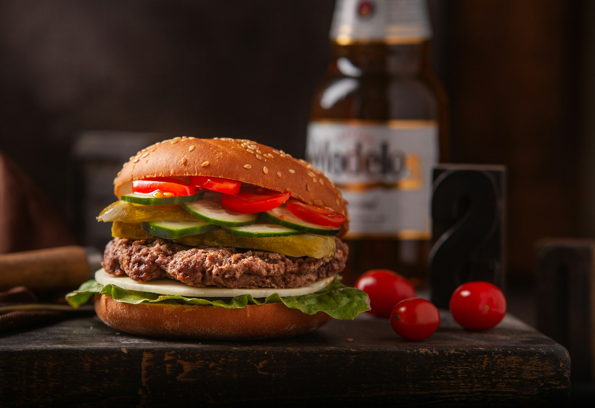 Flame-grilled craft burger