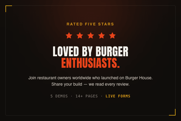 Burger House – Fast Food and Restaurant HTML Template